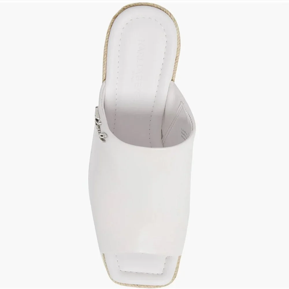 Karl Lagerfeld Paris Espadrille Wedge Sandal in White Size 8.5